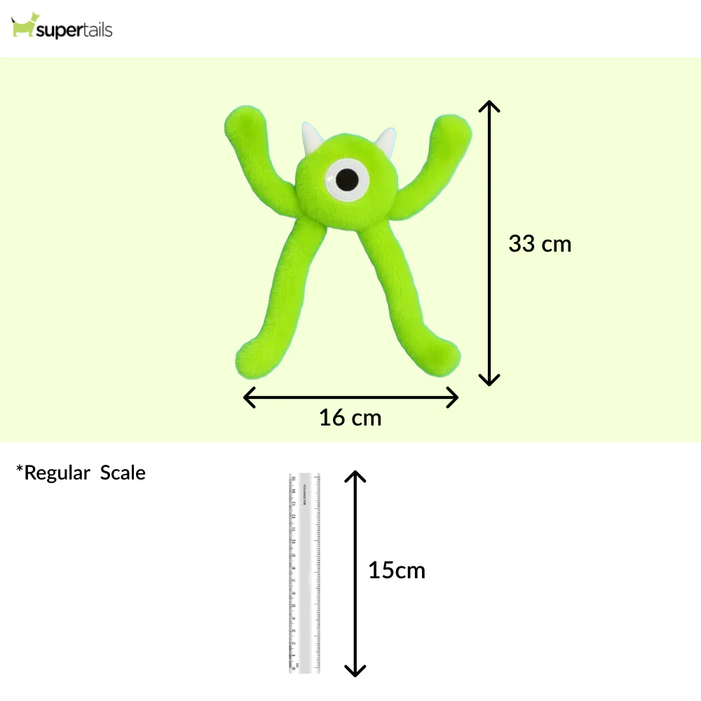 Talking Dog Club Bouncing Monster Tug Toy for Dogs (Green) - Runbopad