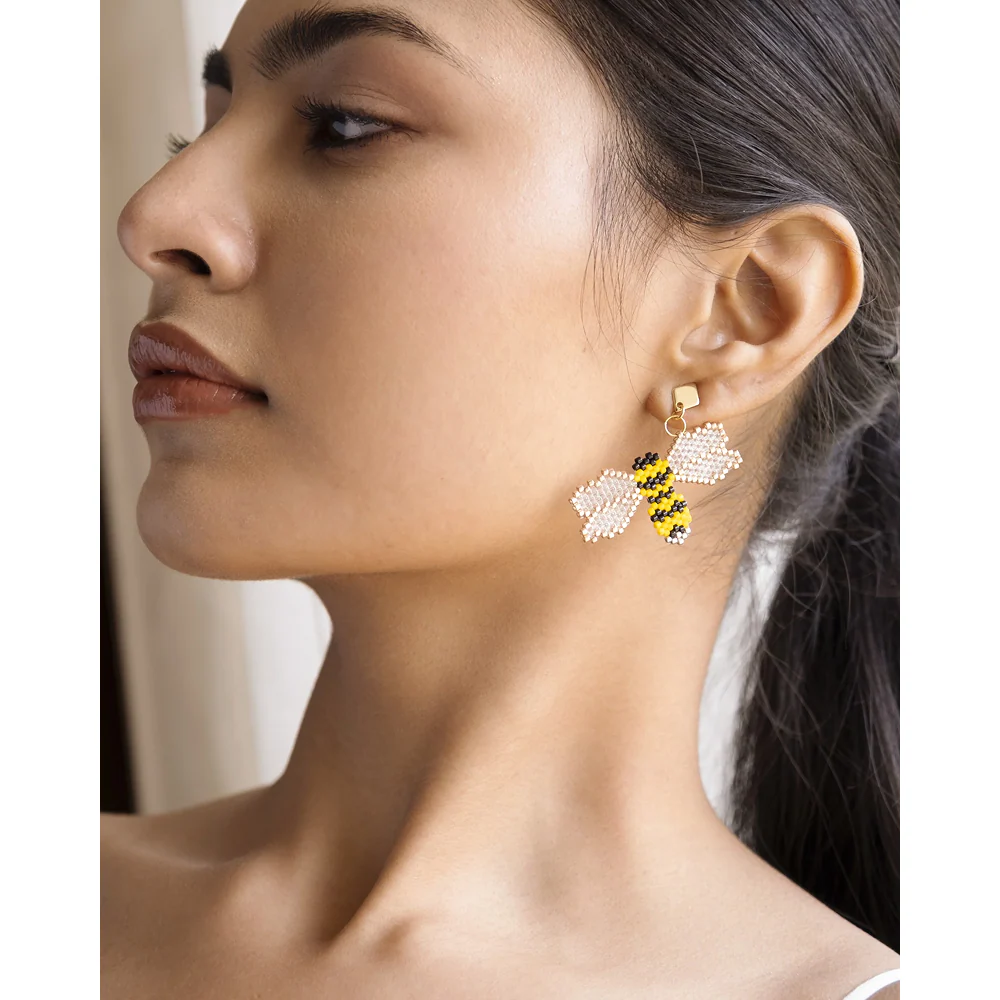 Jenni & Janki Handcrafted Miyuki Sun Bee Earrings - Runbopad