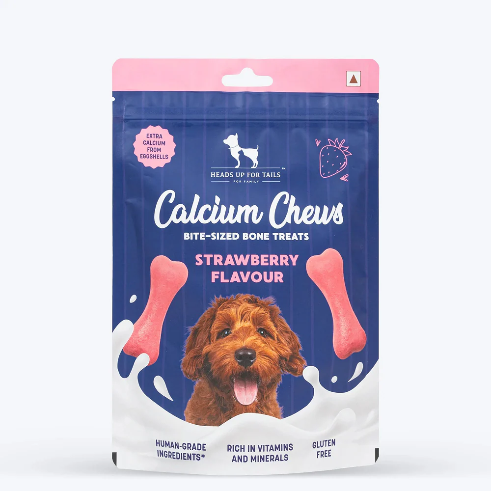HUFT Gluten Free Bite Sized Calcium Strawberry Bone Chew Dog Treats - Runbopad