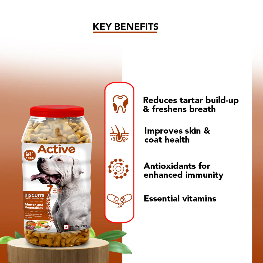 Active Mutton & Vegetable Flavour Biscuit Dog Treats (Buy 1 Get 1) - Runbopad