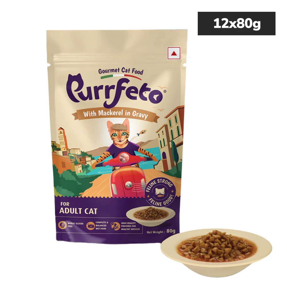 Purrfeto Mackerel in Gravy Adult Cat Wet Food - Runbopad