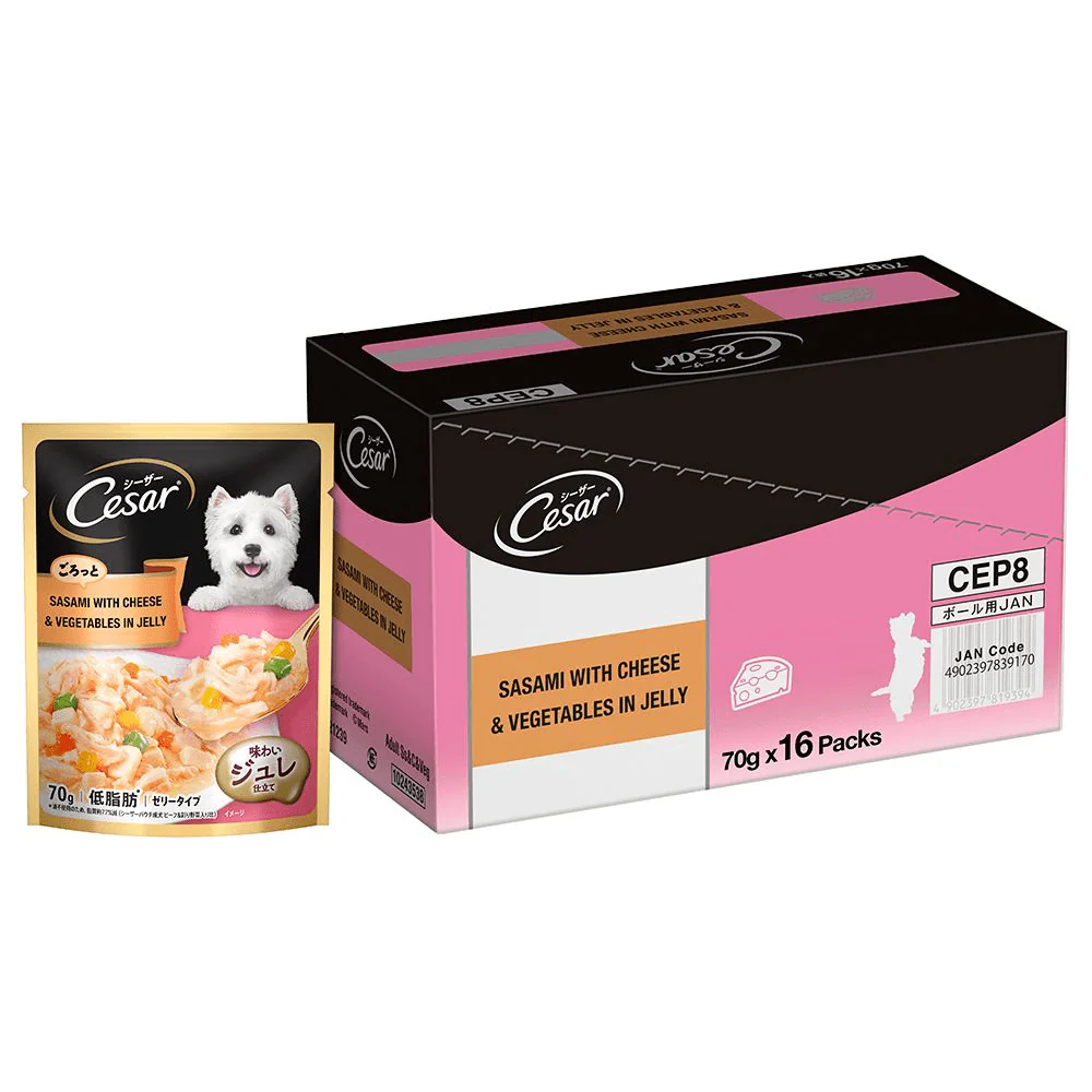 Cesar Sasami with Cheese & Vegetables in Jelly Adult Dog Wet Food - Runbopad