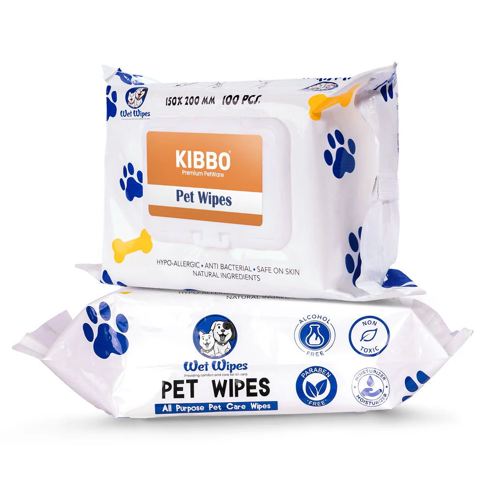 Kibbo Paraben Free and Non Toxic Wipes for Dogs and Cats - Runbopad