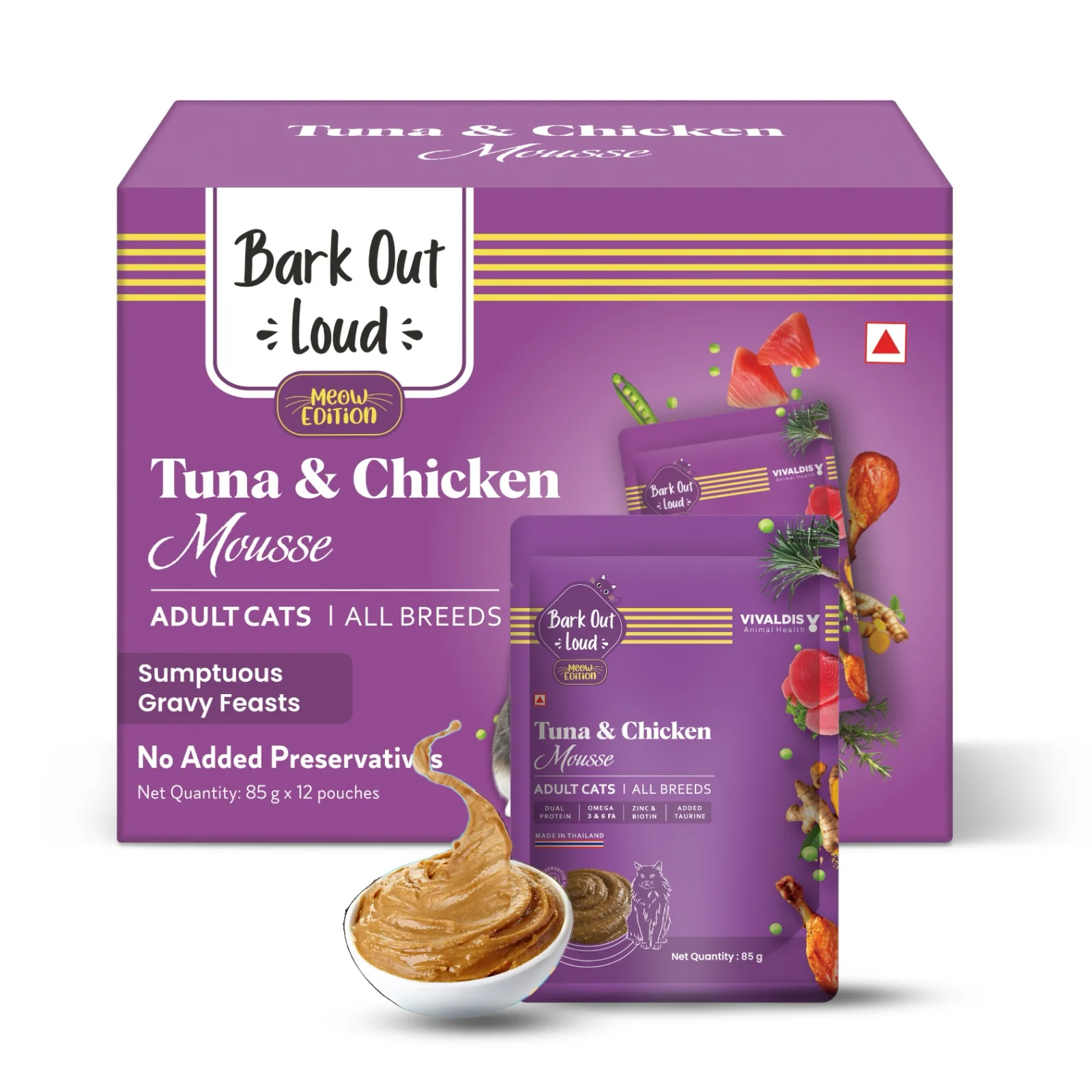 Bark Out Loud Fresh Tuna & Chicken Mousse Cat Wet Food - Runbopad