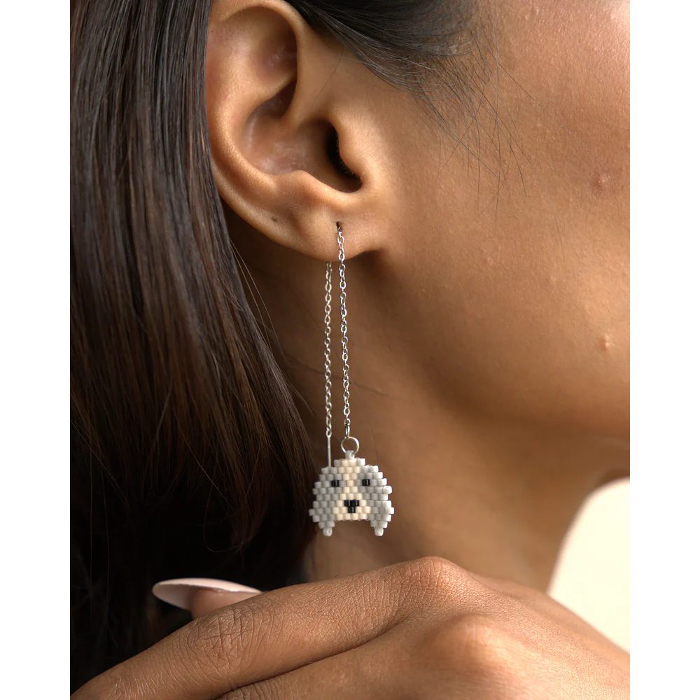 Jenni & Janki Handcrafted Miyuki Dog Earrings - Runbopad