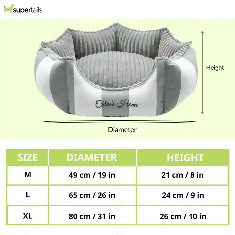 Chloe's Home Monte Carlo Bed for Dogs and Cats (Grey) - Runbopad