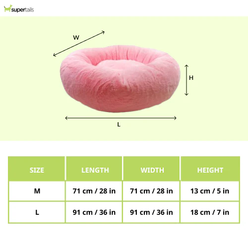 Petter World Anxiety Relieving Donut Bed for Dogs and Cats (Pink) - Runbopad