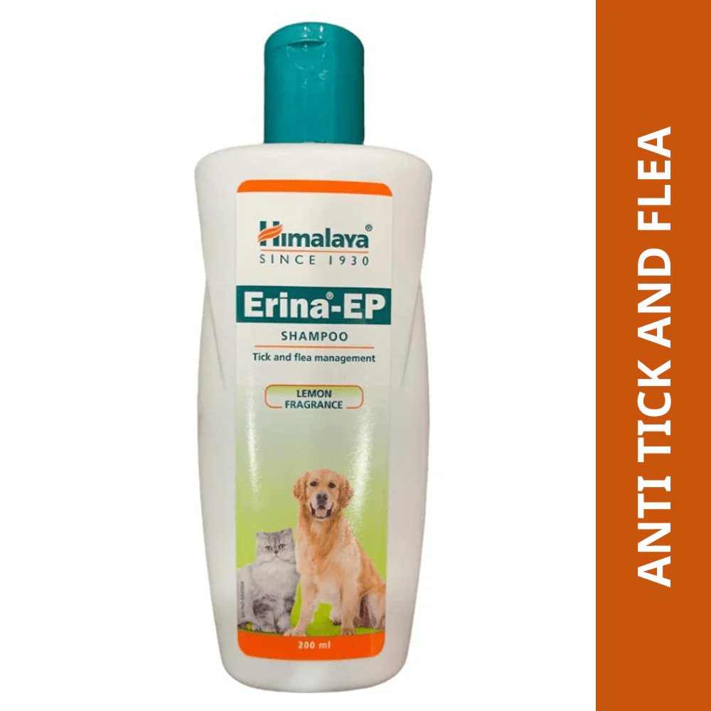 Himalaya Erina EP Tick & Flea Shampoo with Drools Absolute Calcium Supplement Tablets Dog Combo - Runbopad