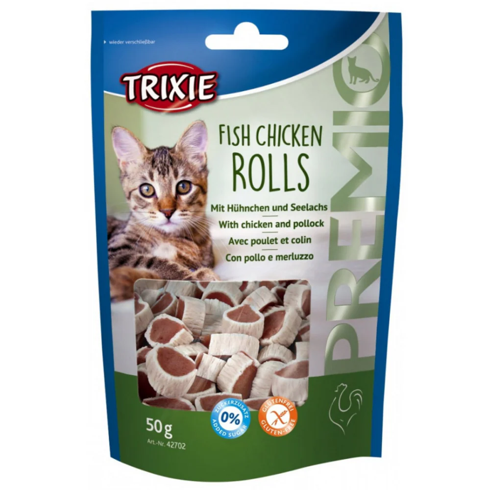 Trixie Premio Fish and Chicken Rolls & Kittos Purr fect Tuna Mini Sticks Cat Treats - Runbopad