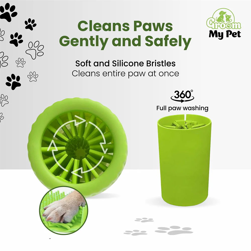 Groom My Pet Paw Cleaner for Dogs and Cats (Green) - Runbopad
