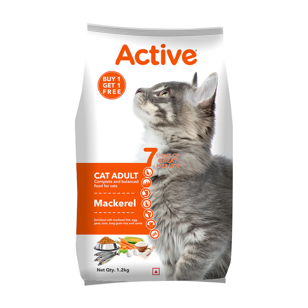Active Mackerel Adult Cat Dry Food (Buy 1 Get 1) - Runbopad