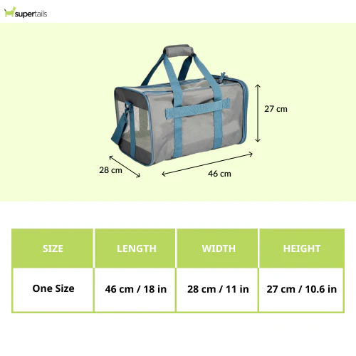 Barkbutler x Fofos Standard Carrier for Dogs and Cats (Grey/Blue) - Runbopad