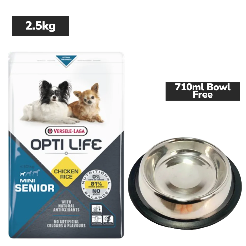 Versele Laga Opti Life Chicken & Rice Senior Mini Dog Dry Food - Runbopad