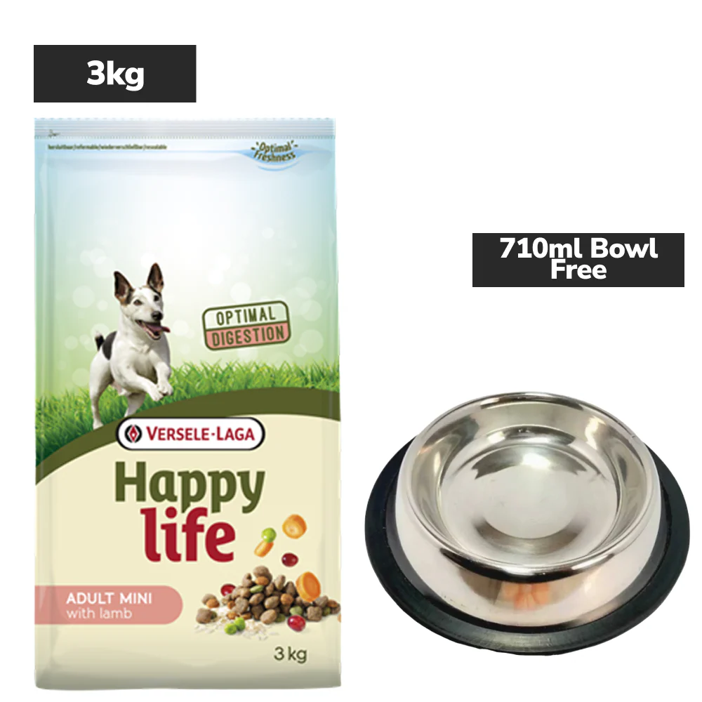 Versele Laga Happy Life Lamb Mini Adult Dog Dry Food - Runbopad