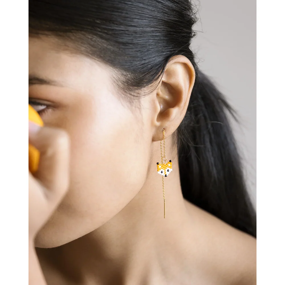 Jenni & Janki Handcrafted Miyuki Fox Earrings - Runbopad