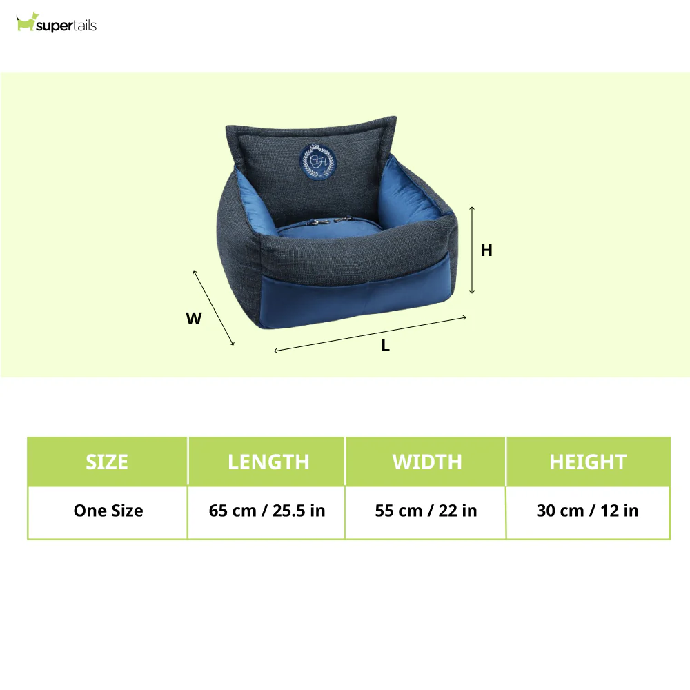 Chloe's Home Car Bed Lisbon for Dogs and Cats (Blue) - Runbopad