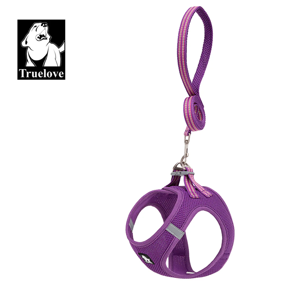 Truelove Mesh Harness & Leash Set for Cats and Small to Medium Dogs (Purple) - Runbopad