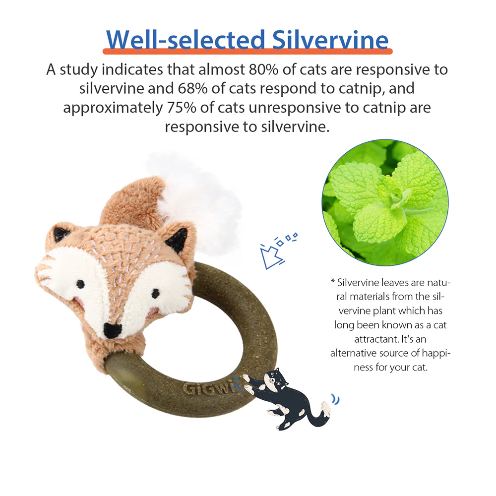 GiGwi Catch and Scratch Eco Line Fox Toy for Cats - Runbopad