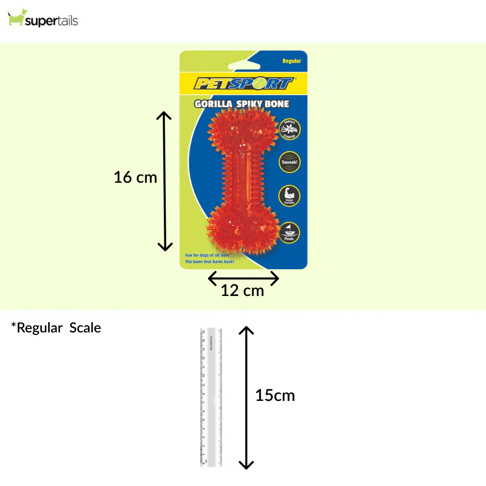 Petsport Gorilla Spiky Bone Toy for Dogs (Blue & Red) - Runbopad