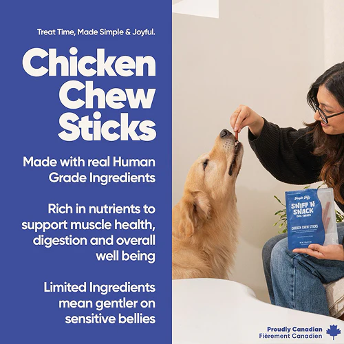 Purple Tails Sniff N Snack Chicken Chew Sticks Dog Treat - Runbopad