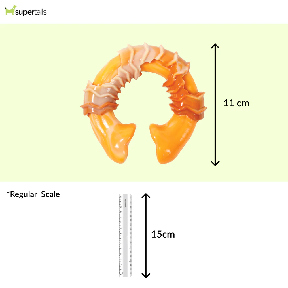 M Pets Carnivore Ring Bone Bacon Scented Chew Toy for Dogs (Yellow) - Runbopad