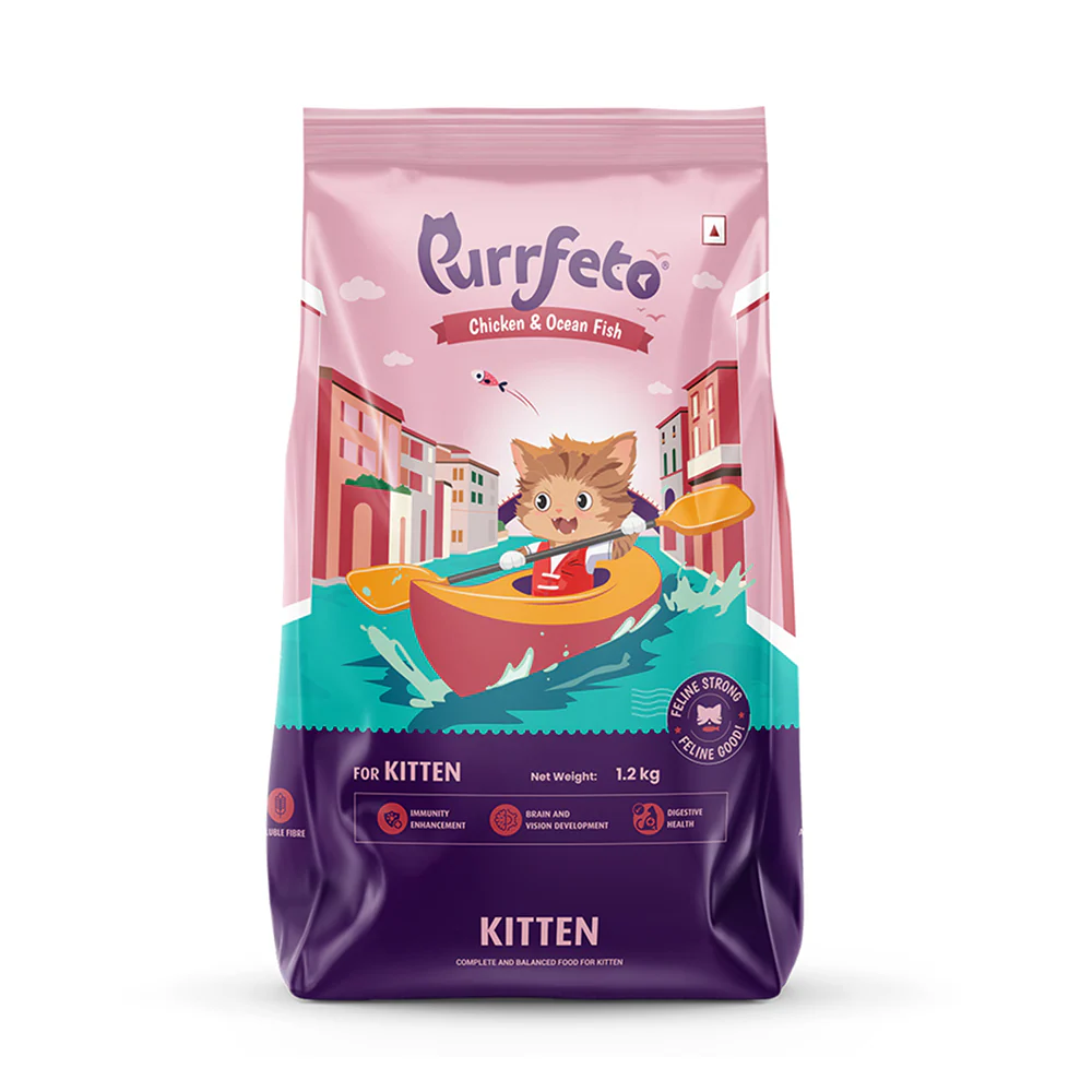Purrfeto Chicken and Ocean Fish Kitten Cat Dry Food - Runbopad
