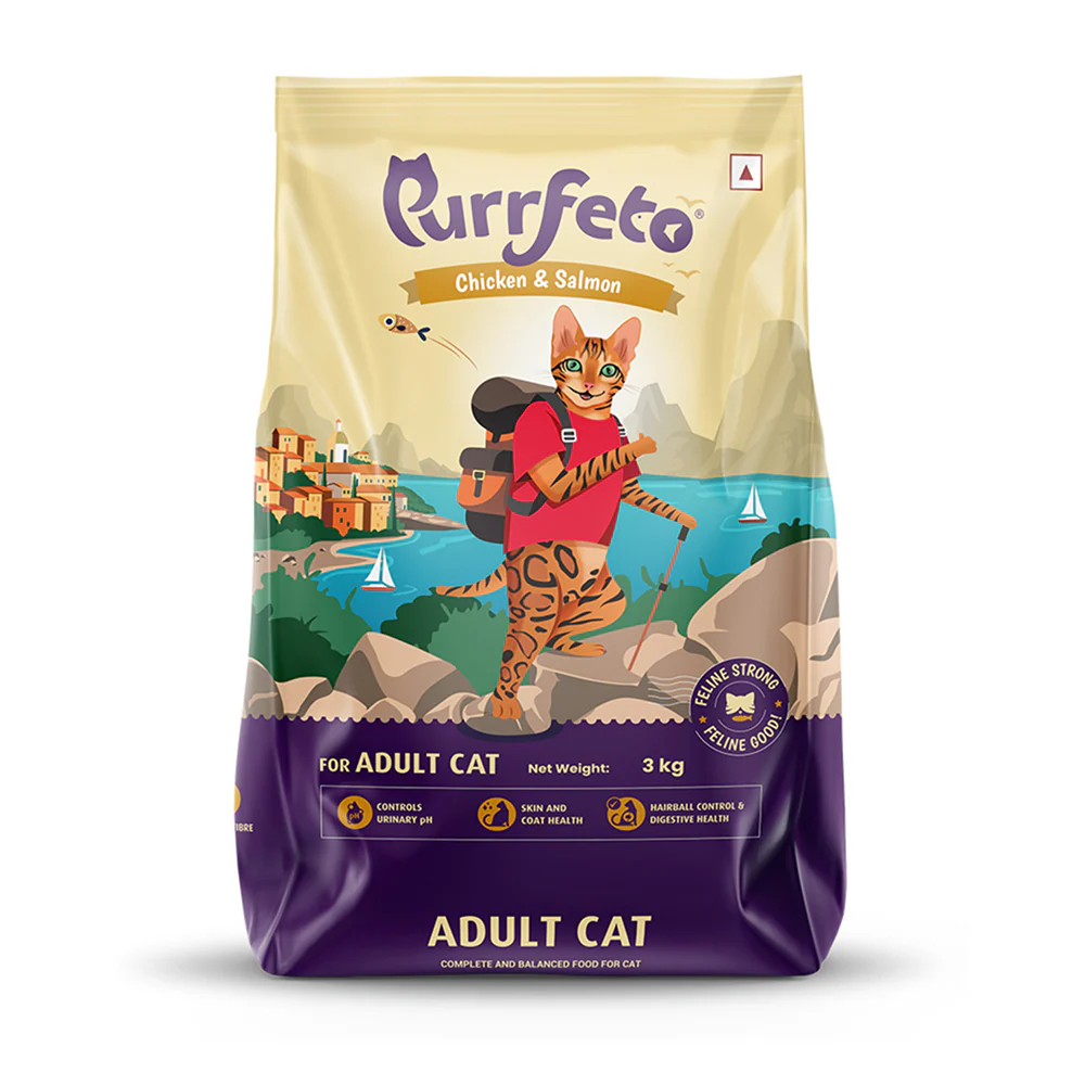 Purrfeto Chicken and Salmon Adult Cat Dry Food - Runbopad