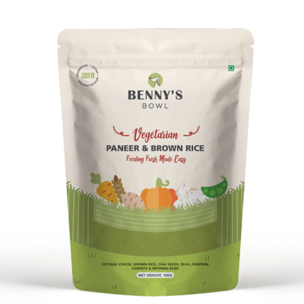 Bennys Bowl Paneer and Brown Rice Dog Fresh and Wet Food - Runbopad