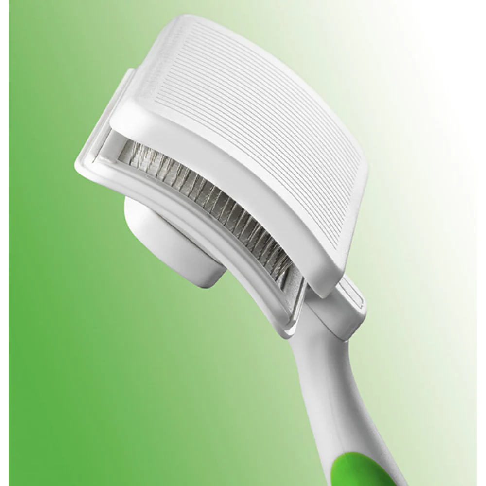 Andis Self Cleaning Slicker Brush for Dogs and Cats (White/ Lime Green) - Runbopad