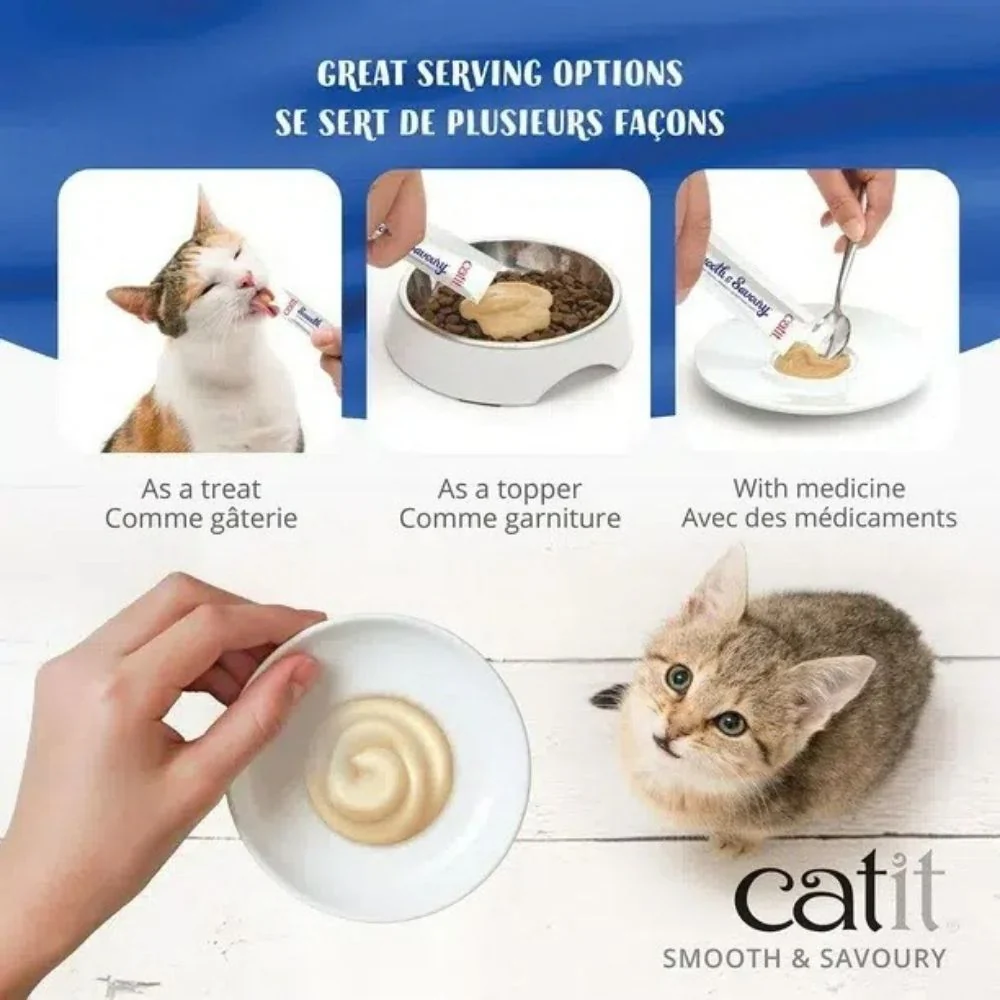 Catit Smooth and Savoury Chicken with Katsuobushi Creamy Lickable Cat Treats - Runbopad