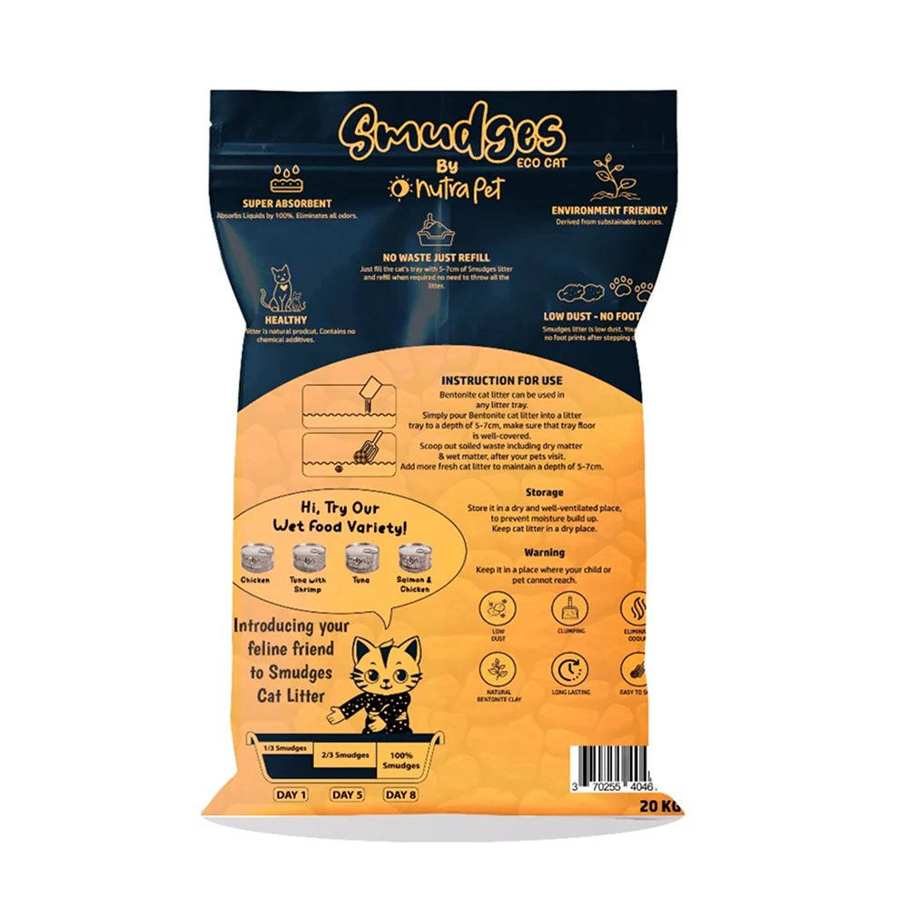 Smudges Eco Bentonite Lavender Scented Clumping Cat Litter - Runbopad