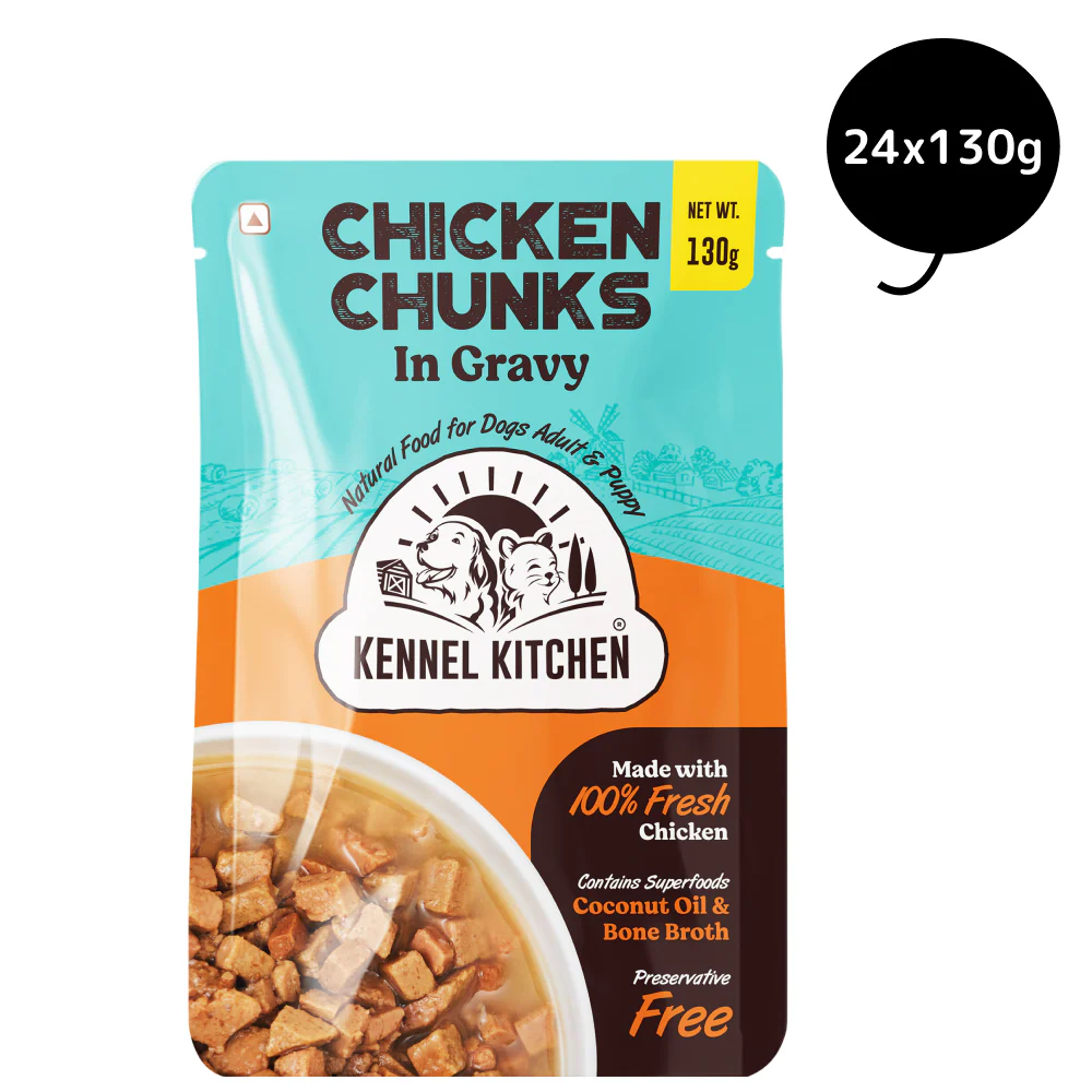 Kennel Kitchen Chicken Chunks in Gravy Puppy & Adult Dog Wet Food (All Life Stage) - Runbopad