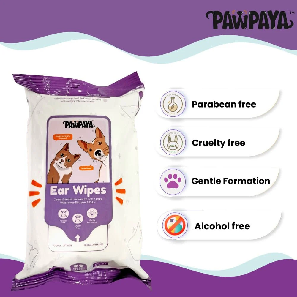 Pawpaya Ear Wipes for Dogs and Cats - Runbopad