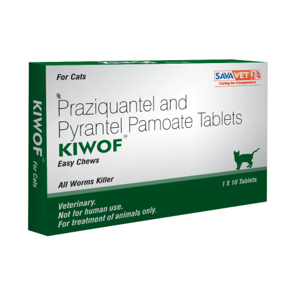 Savavet Kiwof Cat Deworming Tablet (10 tablets) and Savavet Fiprofort Plus (Fipronil) Tick & Flea Control Spot On for Cats Combo - Runbopad