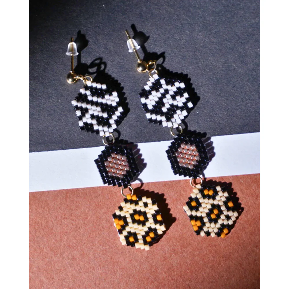 Jenni & Janki Handcrafted Miyuki Leopard Earrings - Runbopad