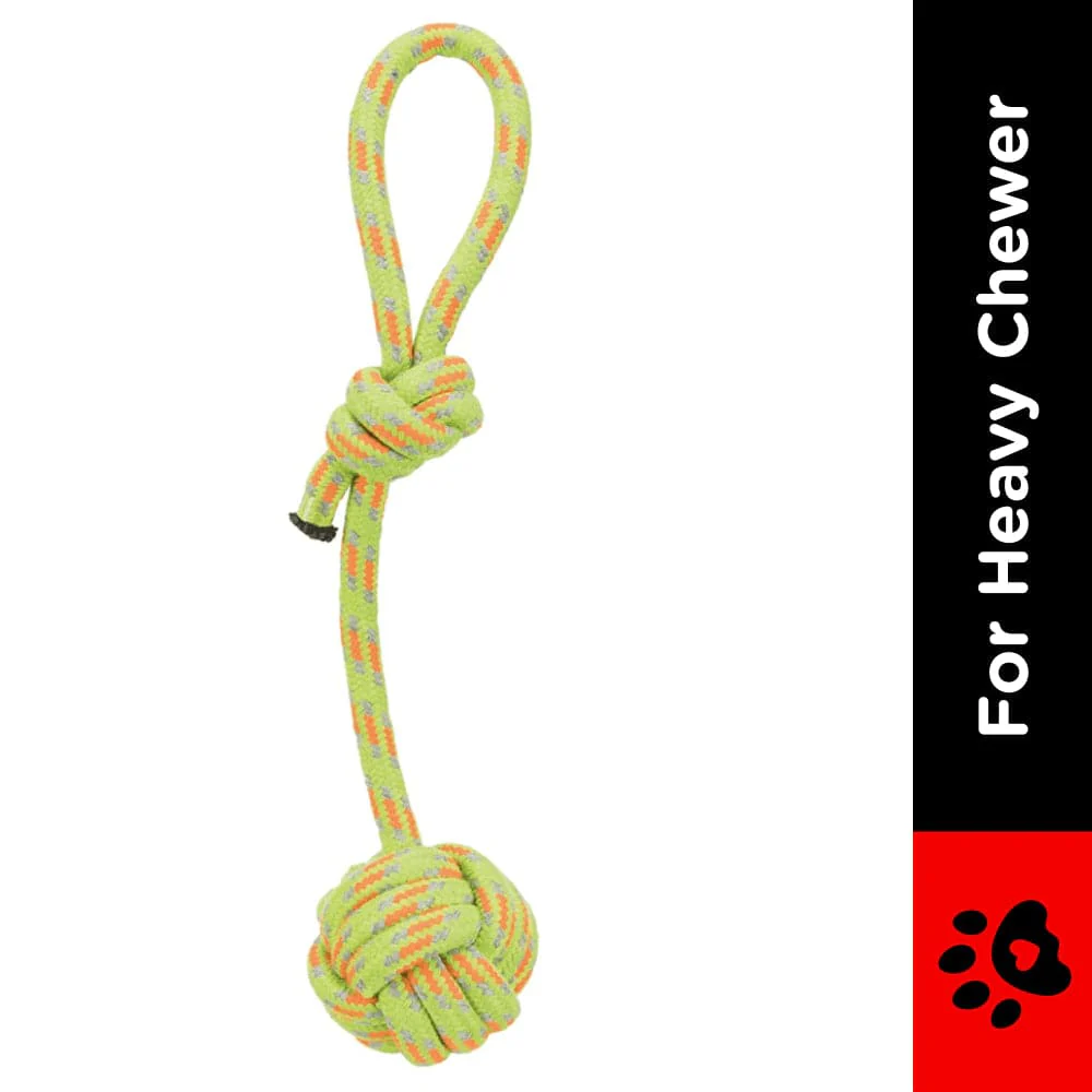 Trixie Playing Rope with Woven in Ball Toy for Dogs (Green) - Runbopad