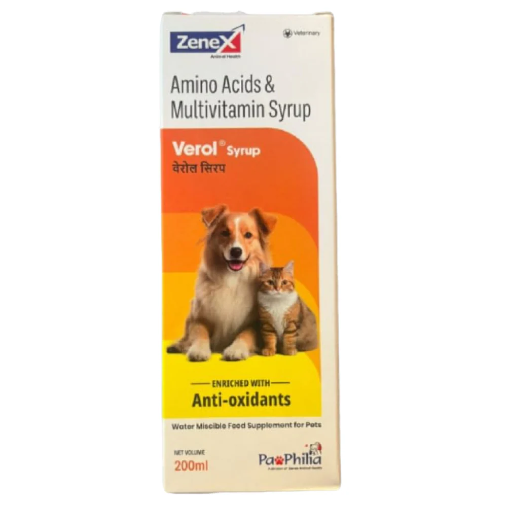 Zenex Verol Syrup Multivitamin Supplement for Dogs and Cats - Runbopad