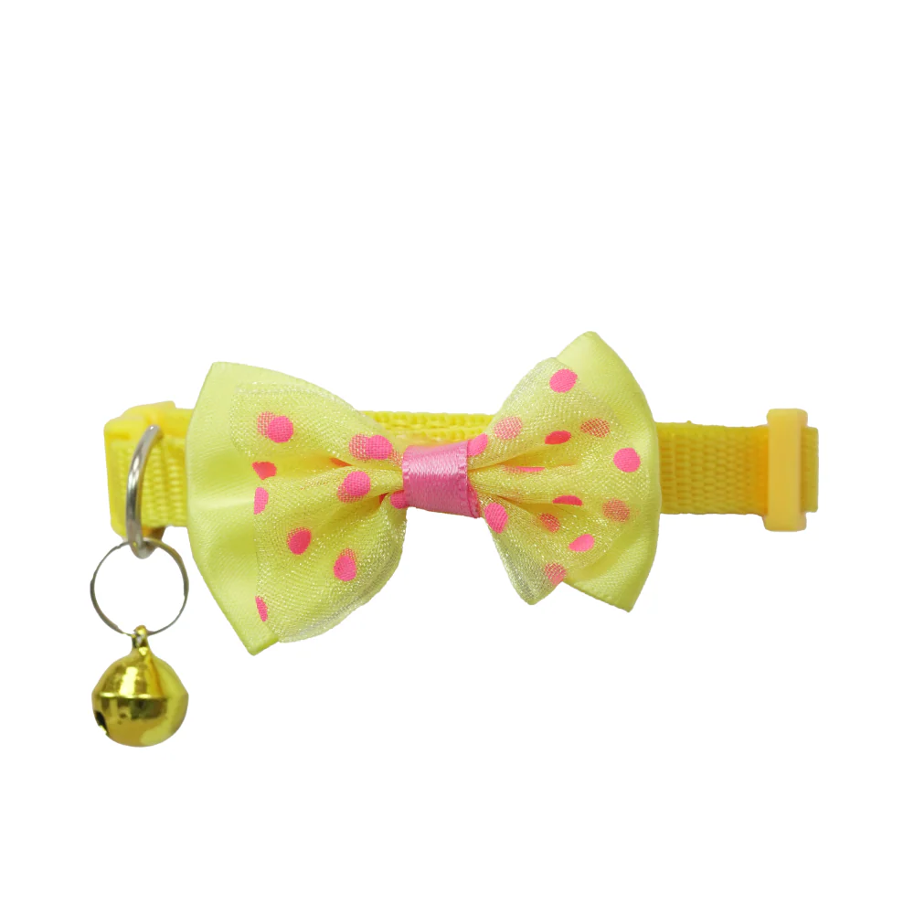 Skatrs Collar with Bow for Dogs and Cats (Yellow) - Runbopad