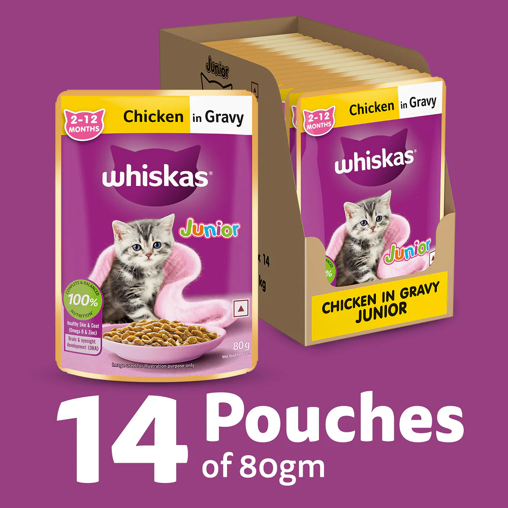 Whiskas Chicken in Gravy Meal Kitten Cat Wet Food - Runbopad