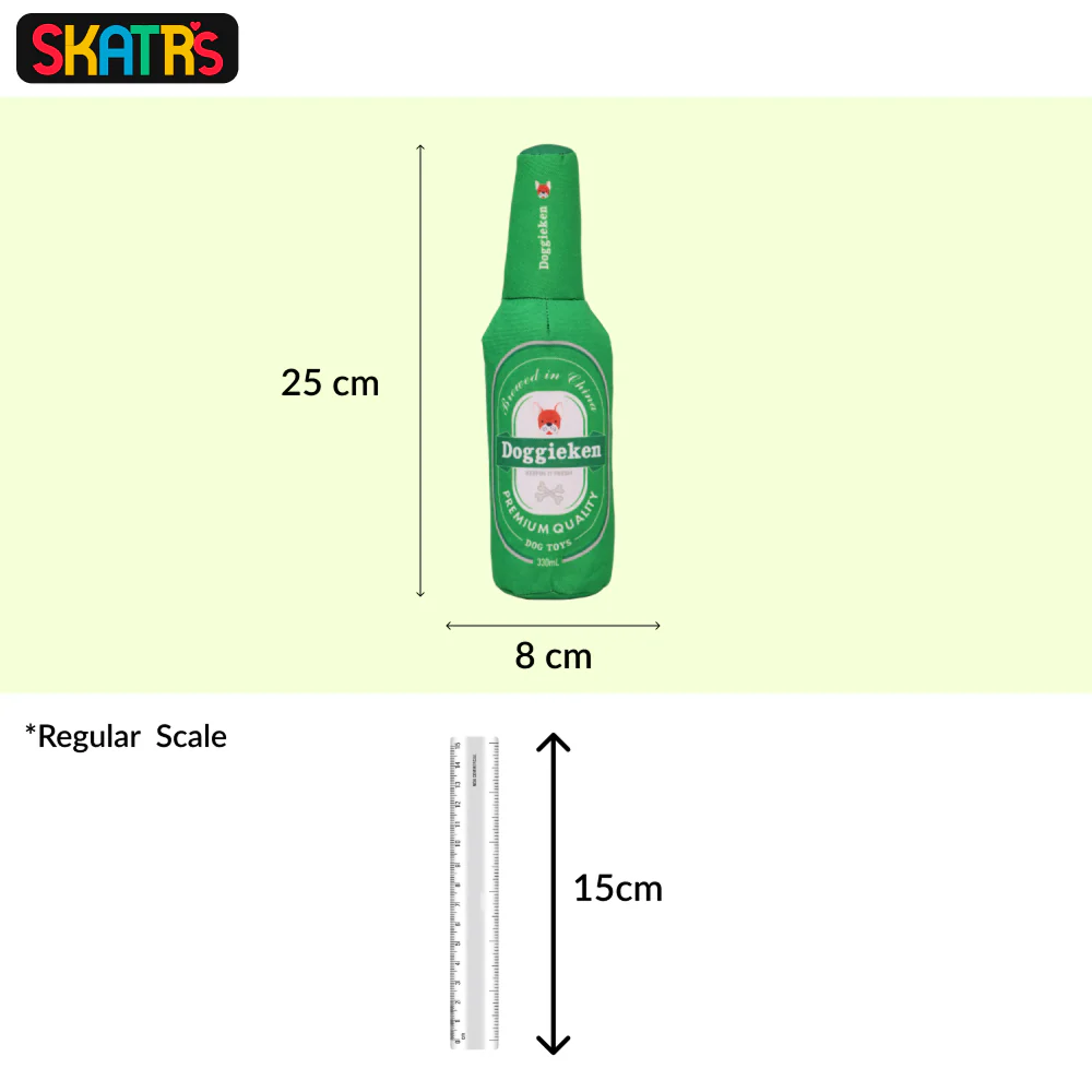 Skatrs Crackling Bottle Chew Toy for Dogs and Cats (Green) - Runbopad