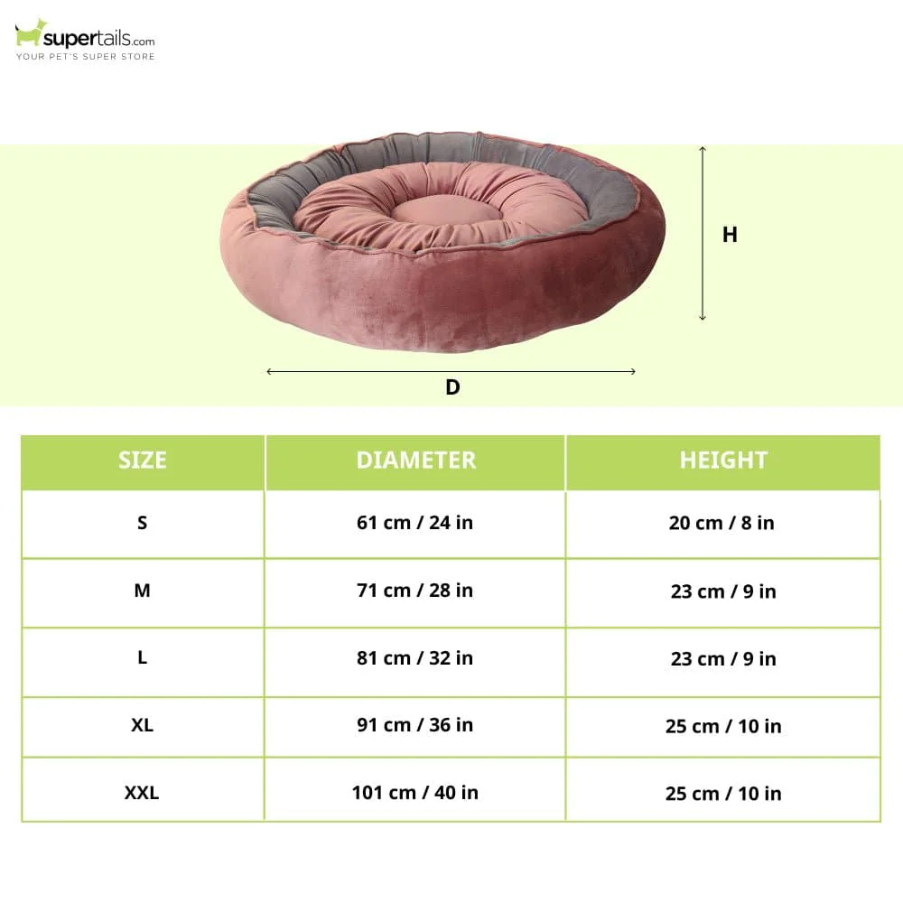 Hiputee Soft Velvet Cushion Cozy Reversible Washable Bed for Dogs and Cats (Peach & Grey) - Runbopad