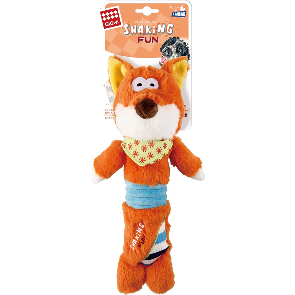 GiGwi Shaking Fun Fox Toy for Dogs (Orange) - Runbopad