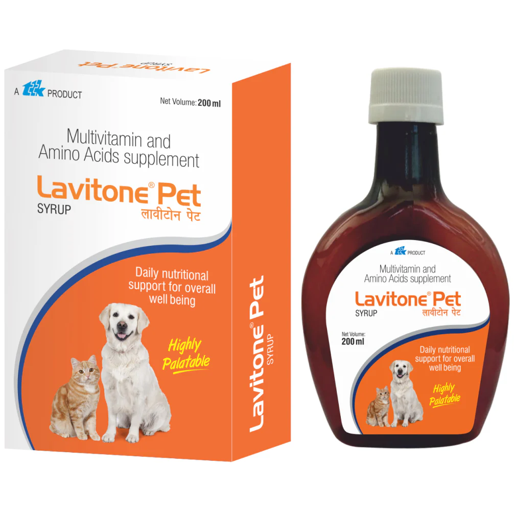 Ttk Lavitone Pet Syrup Multivitamin and Amino Acid Supplement for Dogs and Cats (200ml) - Runbopad