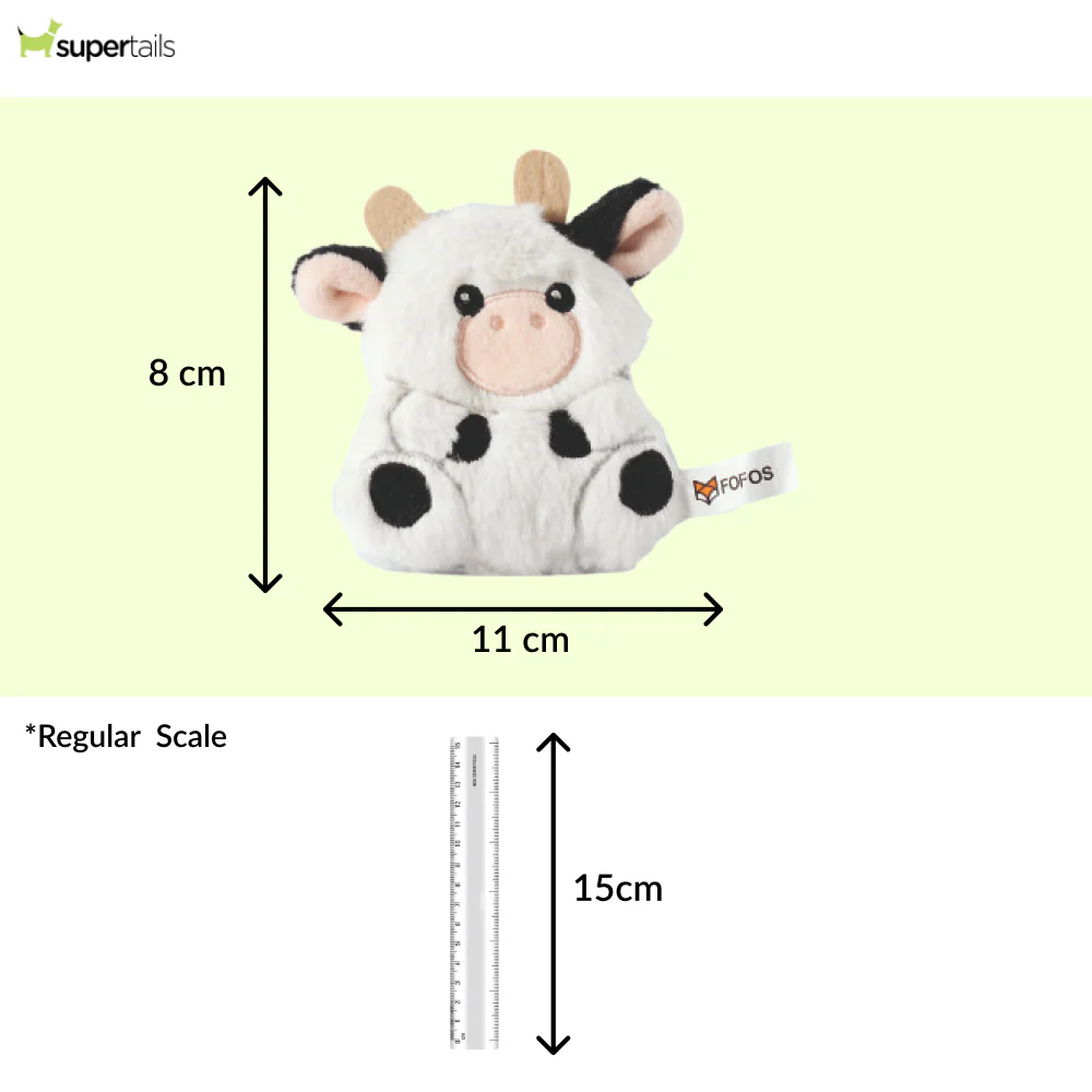 Barkbutler x Fofos Floppy Crinkle Cow Catnip Toy for Cats - Runbopad