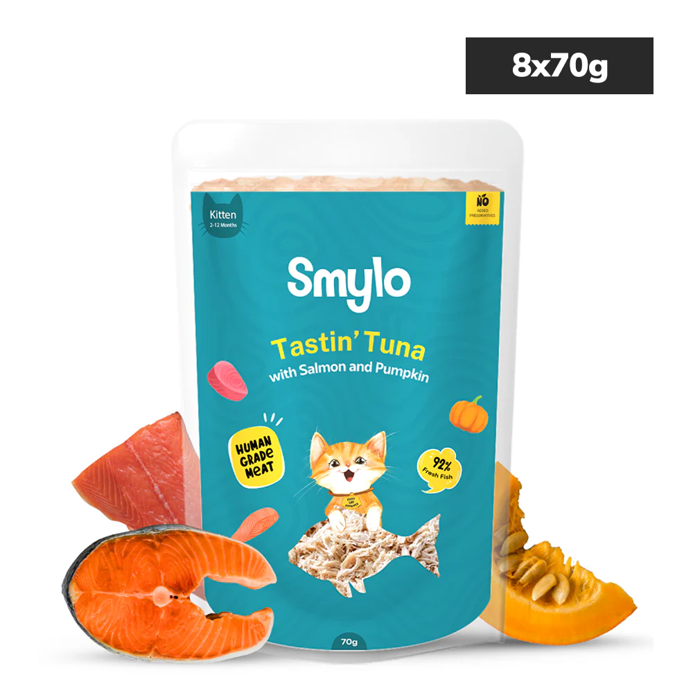 Smylo Tuna, Salmon and Pumpkin Fresh and No Preservative Kitten Cat Wet Food - Runbopad