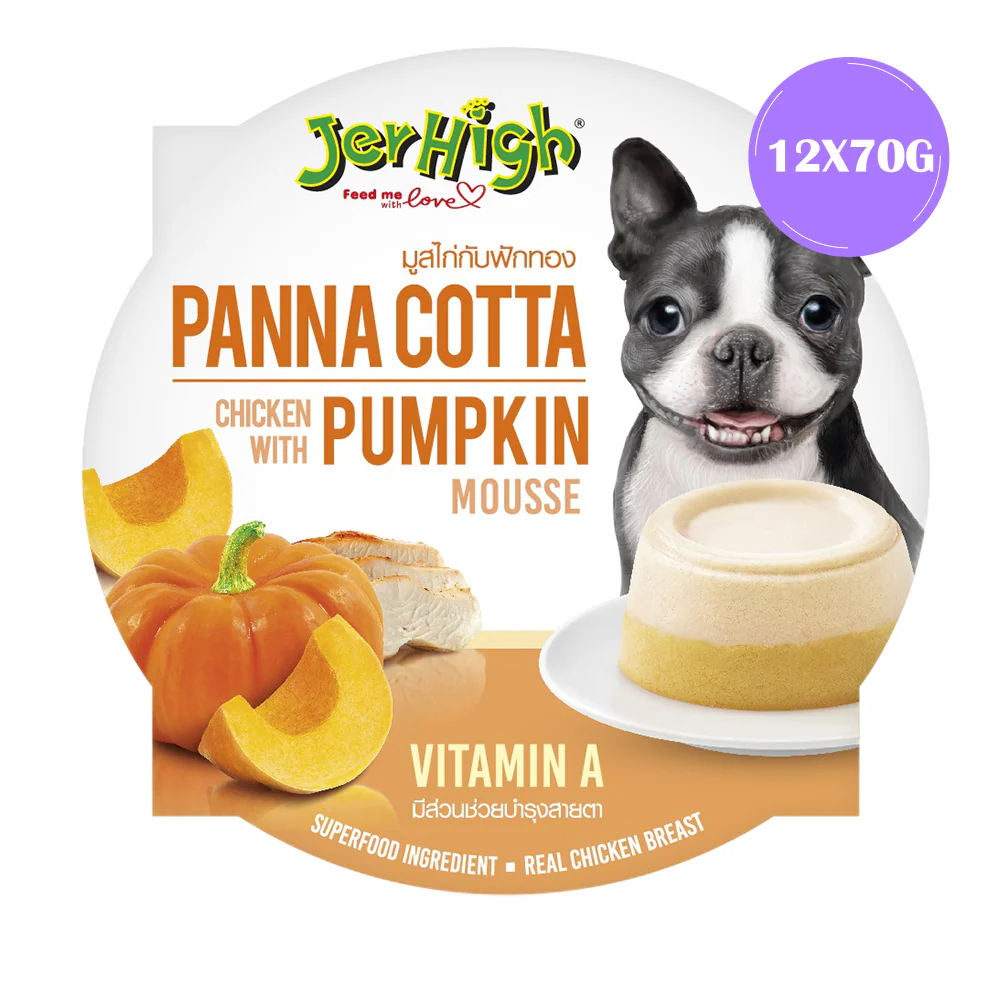 JerHigh Panna Cotta Chicken with Pumpkin Mousse Dog Wet Food - Runbopad