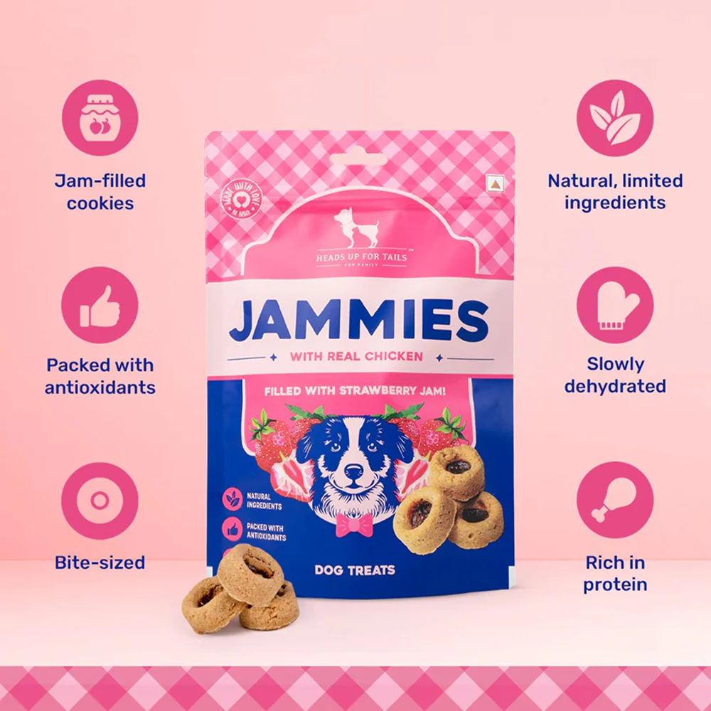 HUFT Jammies with Real Chicken Filled with Strawberry Jam Dog Treats - Runbopad
