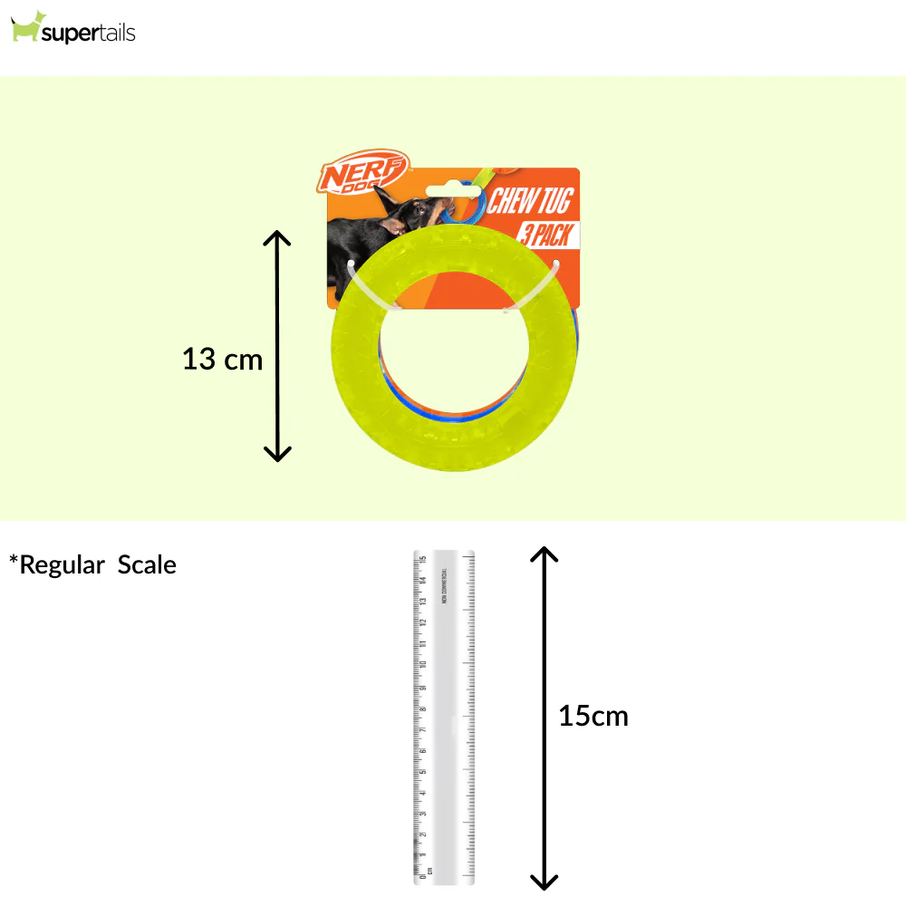 Nerf Dog EXO Translucent Spike 3 Rings Toy for Dogs (Blue/Green/Orange) - Runbopad