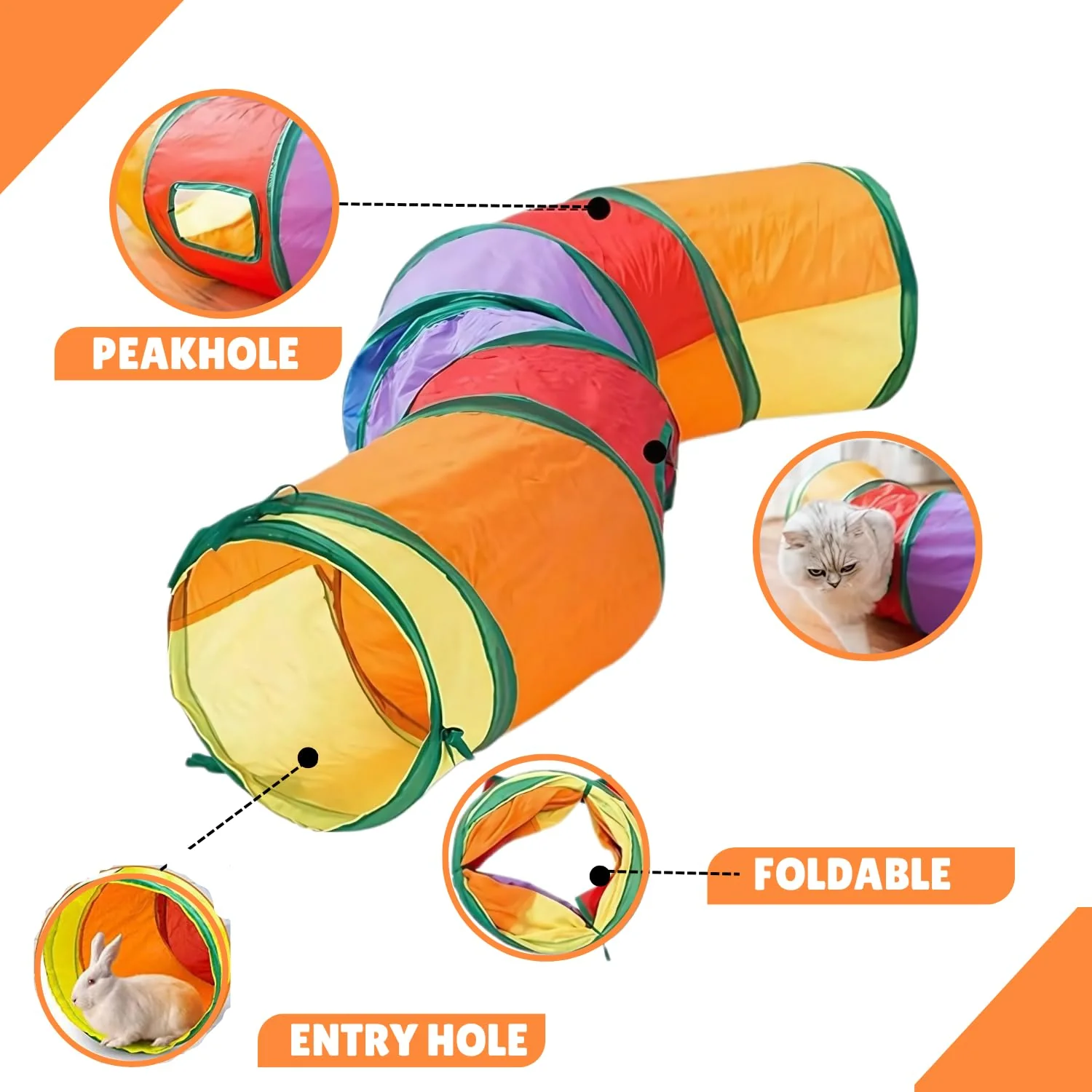 Skatrs Rainbow Tunnel for Kittens & Cats - Runbopad