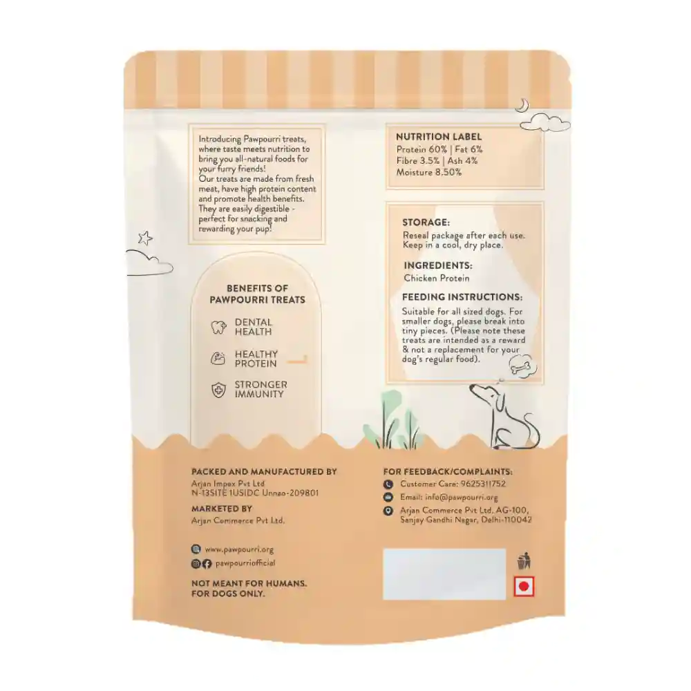 Pawpourri 100% Natural Chicken Jerky Dog Treat - Runbopad